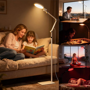 <span class=keywords><strong>Lampe</strong></span> de sol LED 2 en 1 avec lumière de thérapie par la lumière <span class=keywords><strong>du</strong></span> <span class=keywords><strong>jour</strong></span> 12000 Lux et lumière rouge 670 nm pour la lecture et la relaxation - Product Image 2