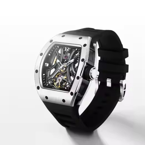 Hot Selling <b>Custom</b> Waterproof Rubber <b>Watch</b> Luxury Fashion Sports Shape Hollow <b>Automatic</b> Mechanical High End Barreling <b>Watches</b> - Product Image 5