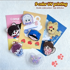 โลโก้สั่งทำ ขายส่ง ที่จับโทรศัพท์อะคริลิคแบบน่ารัก DIY ความหนา 5 มม. ที่จับโทรศัพท์รูปหัวใจ ที่จับโทรศัพท์แบบใสเคลือบอีพ็อกซี่ MOQ ต่ำ - Product Image 6