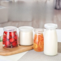100ml 150ml 200ml Bouteille de sirops de beurre d'arachide de dessert de bonbons sucrés de pouding en verre avec couvercles en plastique