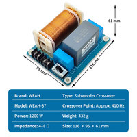 Caisson de basses Audio passif 1200W, 1 voie, haut-parleur croisé, diviseur de fréquence, panneau de filtre bas, réseau WEAH 87
