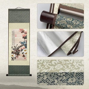 Peinture orientale en défilement <span class=keywords><strong>de</strong></span> soie fleur oiseau décoration étourneau muguet pie perroquet art chinois rouleau mural peinture suspendue - Product Image 5