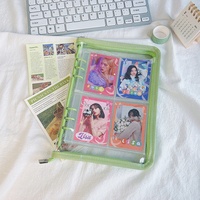 Carpeta A6 Recargable con 6 Anillas, Transparente, de PVC Suave, con Cierre, para Papel de Relleno, Organizador de Archivos Personales, Planificador