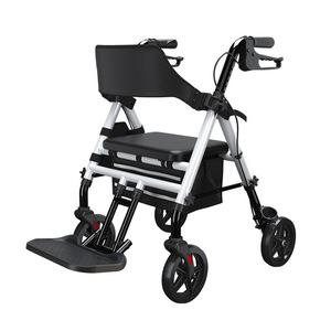Yade Four-Wheeled <b>Walker</b> Rollator Folding With Seat And Storage Basket For <b>Elderly</b> Mobility Aid Outdoor Use - Product Image 5