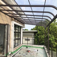Revêtement extérieur imperméable de patio d'auvent de balcon d'auvent de polycarbonate de cadre en aluminium