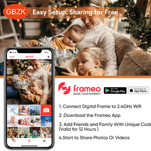 إطار الصورة الرقمية ، واي فاي إطار الصورة الرقمية المحمول مع شاشة تعمل باللمس ، x تدوير IPS HD ، نقل تلقائي مجاني - Product Image 5