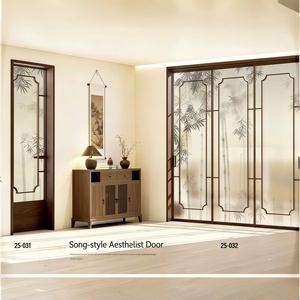 Puerta Corredera de Aluminio Minimalista de Lujo, Silenciosa y Elegante, Inspirada en la Música, con Perfil Delgado para Interiores, Jardín, Estudio, Sala de Estar, Balcón - Product Image 6