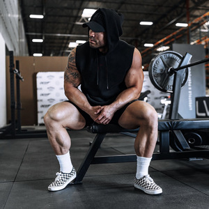 ผู้ชายออกกำลังกาย Hooded <span class=keywords><strong>TANK</strong></span> เพาะกายกล้ามเนื้อตัด <span class=keywords><strong>T</strong></span> เสื้อยิม Hoodies - Product Image 5