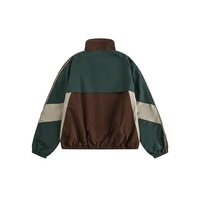 Veste coupe-vent en nylon colorblock anti-rétrécissement, style streetwear oversize, imperméable, col montant rétro années 90