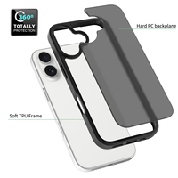 Nouveau personnalisé personnalisé couleur Logo mince Tpu Pc dur antichoc armure mat sensation de peau étui de téléphone portable pour Iphone 15 16 17 étui
