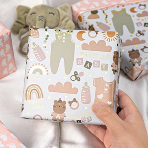 Baby Shower Wrapping Paper Roll 17x33 Feet Double Side Eco Friendly Gift Craft Paper - Product Image 6