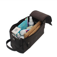 Personnalisé Liège cuir trousse de maquillage homme grande capacité kit maquillage homme accessoires de voyage étanches pour art