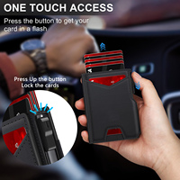 Dompet Kartu Kredit Minimalis Lipat dari Aluminium Logam, Tipis, Anti-RFID, Multifungsi untuk Pria