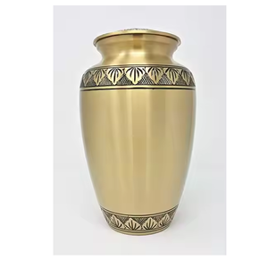 Urna de cremación de latón en relieve Dorado de la mejor calidad, nuevo diseño, caja funeraria de aluminio, recuerdo para adultos, ataúd decorativo para cenizas - Product Image 3