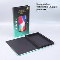 Boîte de livre personnalisée en usine boîte d'emballage en papier protecteur d'écran de luxe emballage de film de verre de téléphone portable boîte en verre trempé