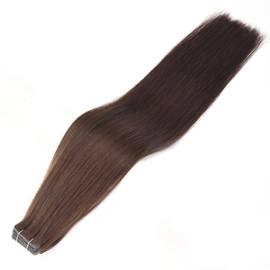 K.SWIGS Extensions de cheveux indiens vierges bruns lisses à bandes adhésives 100% invisibles, trame de peau, cuticules alignées, sans nœuds, lot en vrac - Product Image 3