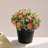 Nouvelle Arrivée Pot de Fleurs Artificielles d'Intérieur Haute Simulation en Plastique et Soie pour Mariage, Noël, Pâques, Cadeau de Festival, Décoration Intérieure