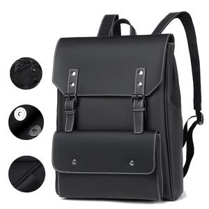 Custom Pu Leather <b>Laptop</b> Backpack Men <b>Large</b> Capacity School Backpacks College School <b>Bags</b> Backpack - Product Image 1