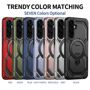 Funda Antigolpes Tipo Armadura con Soporte de Anillo Invisible y Agarre para Dedos para <span class=keywords><strong>Samsung</strong></span> <span class=keywords><strong>Galaxy</strong></span> A06 A15 A35 A56 S25 Ultra - Product Image 5