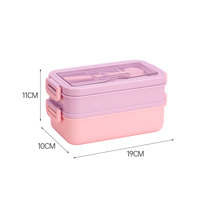 Boîte à lunch bento en acier inoxydable 304, anti-fuite, compatible micro-ondes, avec extérieur en plastique, logo personnalisé, boîte à lunch bento pour enfants