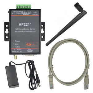 อุปกรณ์เซิร์ฟเวอร์แบบอนุกรม WIFI RS232/RS485/RS422พอร์ตอนุกรมเป็น WIFI อีเทอร์เน็ตโมดูลแปลง <span class=keywords><strong>HF2211</strong></span> - Product Image 1