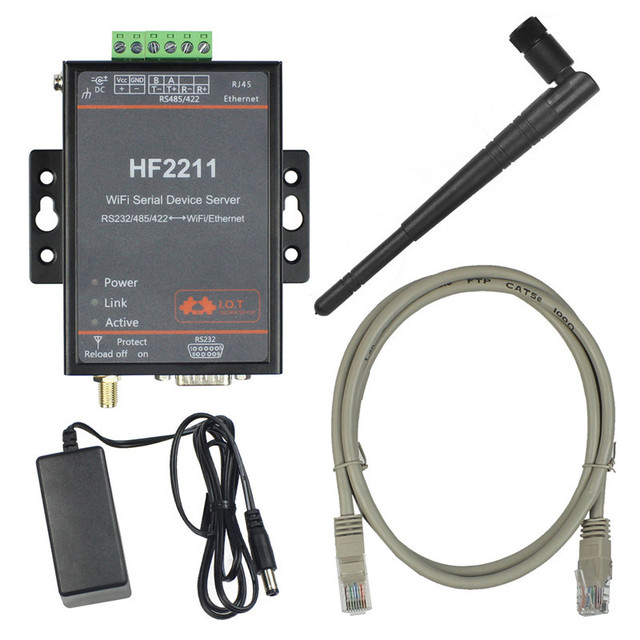 Hot WiFi Serial Device Server RS232/RS485/RS422 Serial Port to WiFi Ethernet Converter Module HF2211