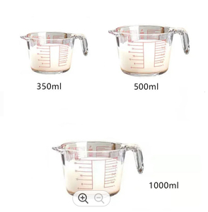 <span class=keywords><strong>Taza</strong></span> <span class=keywords><strong>medidora</strong></span> <span class=keywords><strong>de</strong></span> vidrio <span class=keywords><strong>de</strong></span> gran capacidad resistente al calor con asa graduada para repostería en la cocina del hogar - Product Image 2