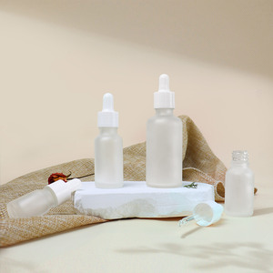 Envase Cosmético, Botella de Vidrio con Gotero de 1 oz, 30 ml, 60 ml, 100 ml, Botella de Vidrio Esmerilado con Gotero de Anillo Blanco - Product Image 2