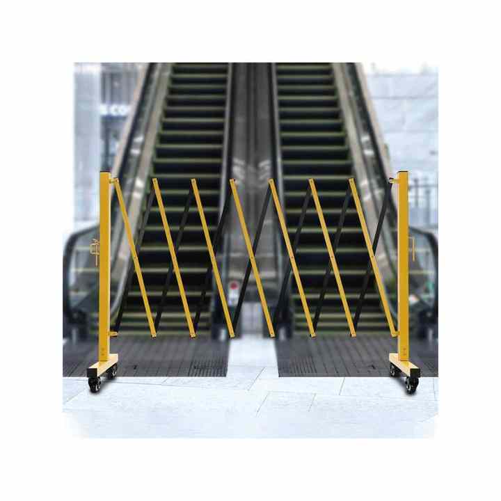 Adjustable Portable Metal Barrier Gate Home Use Traffic Fence with Casters Expandable Folding Gate