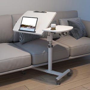 โต๊ะไม้เคลื่อนย้ายได้ขนาดเล็กแบบทันสมัยโต๊ะยกข้างเตียงพร้อมช่องเสียบการ์ดและที่วางถ้วยสำหรับยืนใช้ในบ้าน - Product Image 5