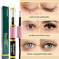 Mascara liquide minéral waterproof 2-en-1 à formule nourrissante pour femmes, maquillage longue tenue pour cils naturels, marque privée
