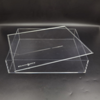 Plateaux plats en acrylique avec couvercles Plateau rectangulaire personnalisé en acrylique avec couvercle Carré Noir Blanc Clair Acrylique Lucite Plateau avec couvercle