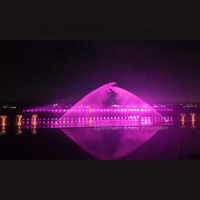 Fontaine d'eau géante de 300 m de haute qualité pour spectacle aquatique extérieur avec système sonore et éclairage à faisceau, projet de l'île de Bagdad en Irak