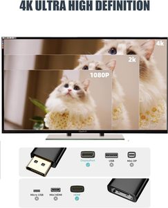 Adaptador DisplayPort a HDTV DP para 4K60Hz, <span class=keywords><strong>Cable</strong></span> Pasivo Unidireccional Chapado en Oro para Laptop/PC/Escritorio/Monitor/Proyector/TV - Product Image 4