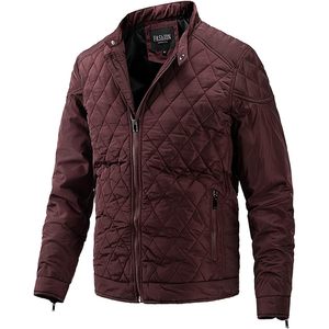 Blouson Bomber Homme Hiver Chaud Matelassé Diamant avec Poches Zippées Coupe-Vent Col Montant Vêtement d'extérieur Décontracté - Product Image 1