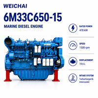 Moteur diesel marin SCDC Weichai Baudouin série 6M33 478 kW 650 ch 1500 tr/min 6M33C650-15 pour bateaux de pêche et navires de marchandises