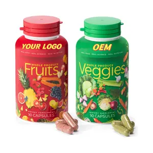 OEM and ODM Manufacturer health food supplement Fruit and Veggies Capsules Dietary fiber support custom logo label printing