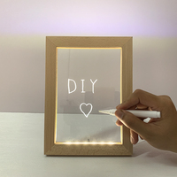 Cadre Photo personnalisé LED impression 3D lampe créative en bois de hêtre 3D acrylique cadre Photo veilleuse