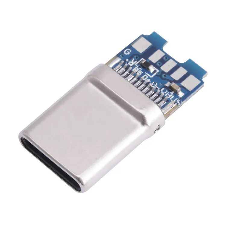USB Type-C Male Extension Type With Wire Clip 10 Solder Spot 56K Resistor and 10NF Capacitor