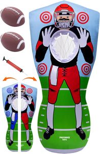 65” Inflatable Football Target <b>Net</b> Toss Game Double Sided Throwing Practice Stuff Backyard Tailgate Party Sports Toy Kids Adults - Product Image 2