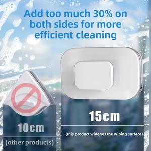 Outil de nettoyage de fenêtres domestique en plastique double face à grande hauteur, grattoir à double couche écologique à forte adhérence magnétique - Product Image 3