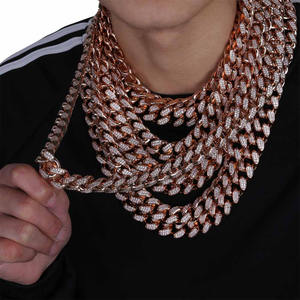 Bijoutiers ÉTATS-UNIS Hommes Lourds Glacé hiphop Or deux tons or rose femmes CZ Miami Cubain Lien Chaîne Tour De Cou collier - Product Image 1