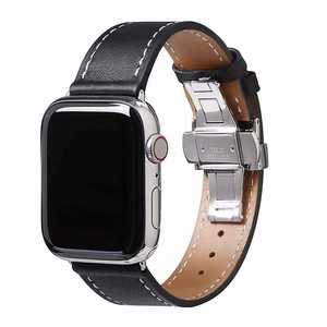 <span class=keywords><strong>สาย</strong></span>นาฬิกาหนังแท้สีดำสำหรับผู้<span class=keywords><strong>ช</strong></span>าย แบบล็อคผีเสื้อ ถอดเร็ว <span class=keywords><strong>สาย</strong></span>หนังแท้สำหรับ Apple Watch Ultra 3 - Product Image 5