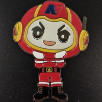 Porte-clés personnalisé en alliage de zinc émaillé avec impression UV, motif pompier de dessin animé |   Cadeau d'entreprise pour événement de sécurité incendie, souvenir communautaire