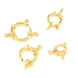 20pcs/bags Multi-Sizes Hobbyworker Stainless Steel Gold Round Spring Clasps Hooks For Diy Bracelet Clavicle Necklace Jewelry Mak
