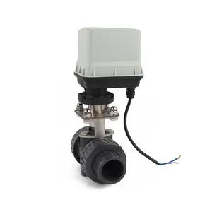 DN32 Dual UPVC plástico água válvula de esfera baixa pressão interruptor elétrico atuador com suporte ODM