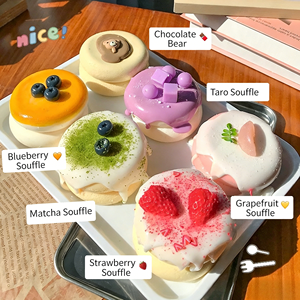 Food Theme Realistic Collectible TPR Material Cake Squishy for Dollhouse Miniature Slow Rising Press Squeeze Sensory Toys Gifts - Product Image 2