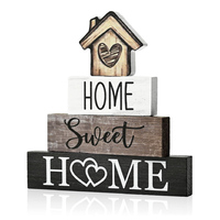 Panneau en bois rustique écologique fait main en forme de maison avec logo personnalisé pour étagères et manteaux de cheminée