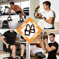 Barre de pompes portable 2-en-1 en acier à ressort, résistance réglable de 20 à 50 kg, pour entraînement de poitrine à domicile, Power Twister