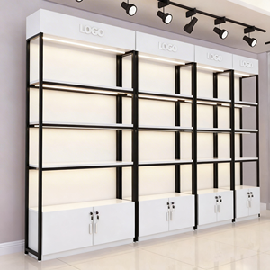 Customized <strong>Wooden</strong> Gondola Supermarket <strong>Shelf</strong> Single Sided Display Rack Pharmacy Convenience Store Display Rack - Product Image 3